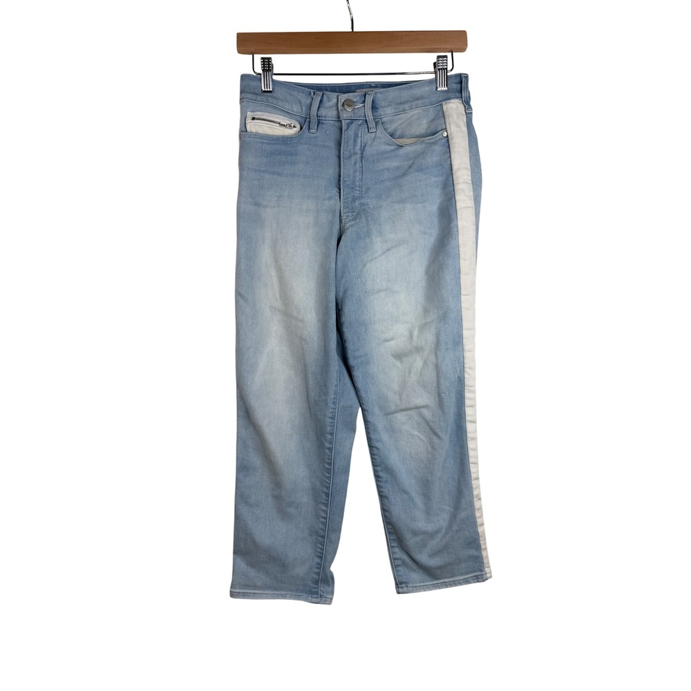 Athleta Women's Sculptek Straight Leg Jeans size 2 Petite Light Wash Blue Denim